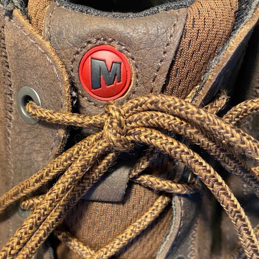 Merrell Mountain Kicks brown leather ankle boot Men's 12 chukka comfort - Picture 6 of 9